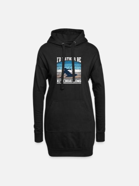 Ich wäre lieber Kiteboarding Lustig Kitesurfen - Hoodie-Kleid - Schwarz