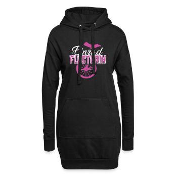 Einrad Flüsterin Einradfahrerin Einradfahren - Hoodie-Kleid - Schwarz - Vorne
