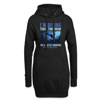 Schnorchler Lifetsyle Tauchen Unterwasser Geschenk - Hoodie-Kleid - Schwarz - Vorne