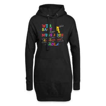 Wer A sagt muss auch Ramsamsam sagen Kinderlied - Hoodie-Kleid - Schwarz - Vorne