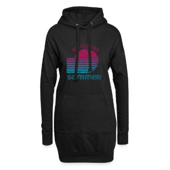 Cool Retro Design Été Amour Plage Palmiers - Sweat-shirt à capuche long Femme - noir - Devant