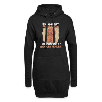 Dackel Hundehalter Langhaardackel Hundeliebhaber - Hoodie-Kleid - Schwarz - Vorne