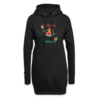 Drôle de fruit pastèque délicieux plaisir de vacances - Sweat-shirt à capuche long Femme - noir - Devant
