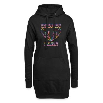Uterus-Bande - Hoodie-Kleid - Schwarz - Vorne
