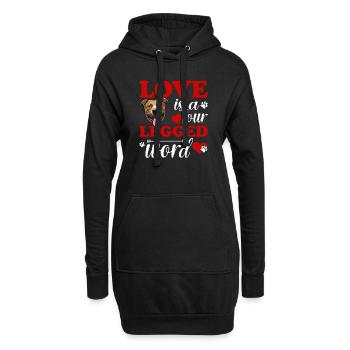 Staffordshire Terrier Liebe Vierbeiner Wort - Hoodie-Kleid - Schwarz - Vorne