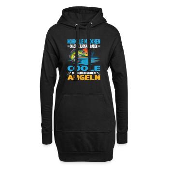 Normale Mädchen machen Hausaufgaben coole Mädchen - Hoodie-Kleid - Schwarz - Vorne
