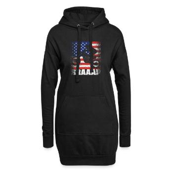 Braaap Vintage USA Drapeau Américain Dirt Bike - Sweat-shirt à capuche long Femme - noir - Devant