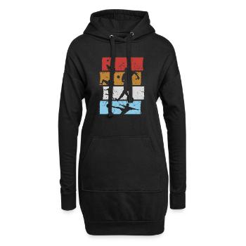 Fußball T-Shirt Retro Vintage Fußballspieler - Hoodie-Kleid - Schwarz - Vorne