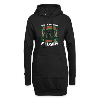 Echte Helden fahren rote Felgen - Hoodie-Kleid - Schwarz - Vorne