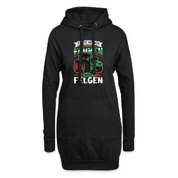Echte Helden fahren rote Felgen - Hoodie-Kleid - Schwarz - Vorne