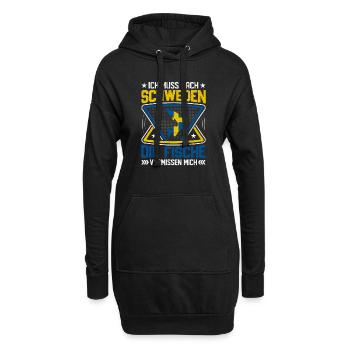 Angeln in Schweden Angeltrip nach Schweden - Hoodie-Kleid - Schwarz - Vorne