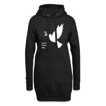 Amor Paz Alegría - Sudadera vestido con capucha - negro - delante