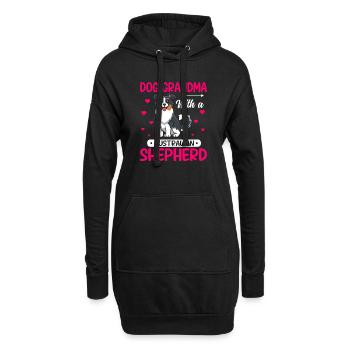 Hund Oma Mit Australian Shepherd Lustige - Hoodie-Kleid - Schwarz - Vorne
