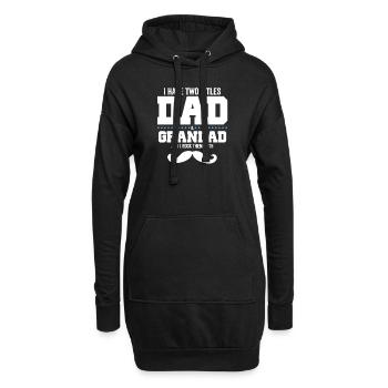 Two Titles Dad And Grandad And I Rock Them Both - Sweat-shirt à capuche long Femme - noir - Devant