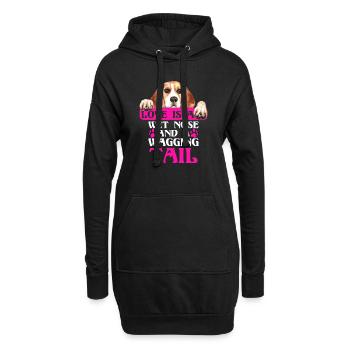 Beagle Love Is Wet Nose Wagging Tail Drôle de chien - Sweat-shirt à capuche long Femme - noir - Devant