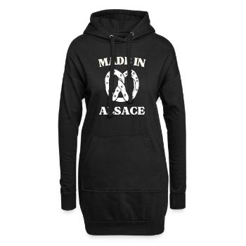 MADE IN ALSACE BRETZEL - Sweat-shirt à capuche long Femme - noir - Devant