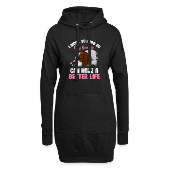 Arbeite So Hart Für Meinen Beagle Lustige - Hoodie-Kleid - Schwarz - Vorne