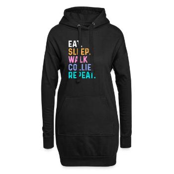 Manger Sleep Walk Collie Répéter - Sweat-shirt à capuche long Femme - noir - Devant
