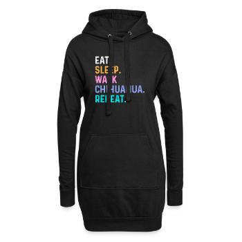 Manger Sleep Walk Chihuahua Répéter - Sweat-shirt à capuche long Femme - noir - Devant