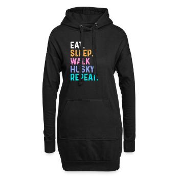 Manger Sleep Walk Husky Répéter - Sweat-shirt à capuche long Femme - noir - Devant