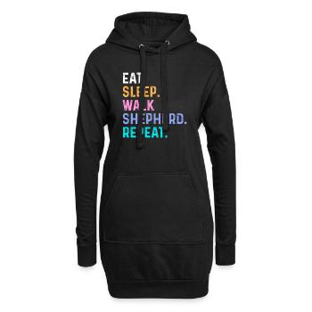 Iss Schlaf Walk Shepherd Repeat - Hoodie-Kleid - Schwarz - Vorne