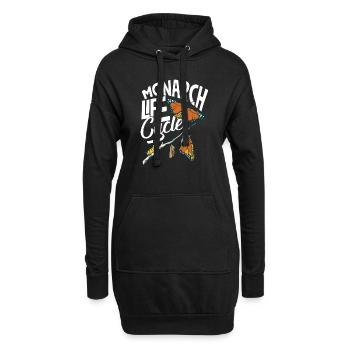 Entomologie Asclépiade Monarque Papillon Cycle de vie - Sweat-shirt à capuche long Femme - noir - Devant