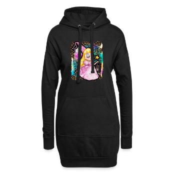 Halloween Hexe Prinzessin Krawattenfarbe - Hoodie-Kleid - Schwarz - Vorne