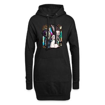 Sorcière d’Halloween et Zombie Tie Dye - Sweat-shirt à capuche long Femme - noir - Devant