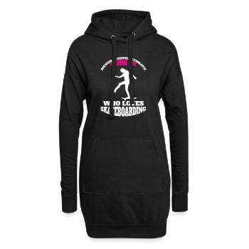 Skateboard Skater Filles Skateboard Longboard - Sweat-shirt à capuche long Femme - noir - Devant