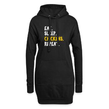 Mangez des poulets endormis Répétez Drôle d’amoureux du poulet Chic - Sweat-shirt à capuche long Femme - noir - Devant