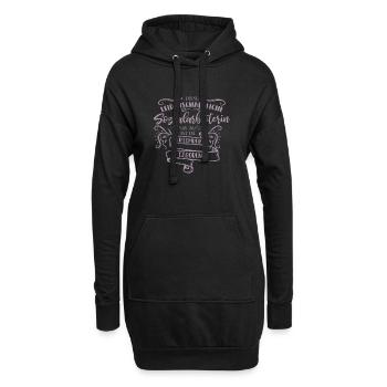 leidenschaftliche Sozialarbeiterin im September - Hoodie-Kleid - Schwarz - Vorne