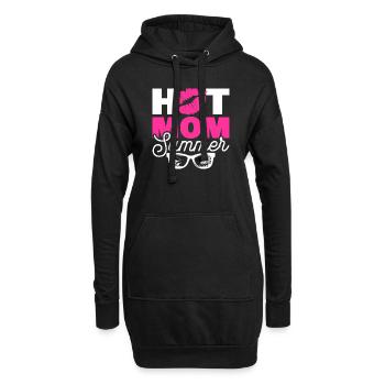Maman chaude - Sweat-shirt à capuche long Femme - noir - Devant