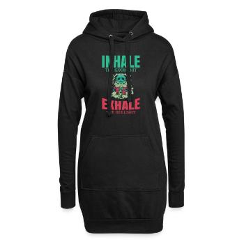 Inhale The Good Shit Exhale The Bullshit 420 Weed - Hoodie-Kleid - Schwarz - Vorne