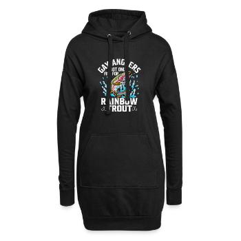 Les pêcheurs gays ne pêchent pas seulement pour la truite arc-en-ciel Fishin - Sweat-shirt à capuche long Femme - noir - Devant
