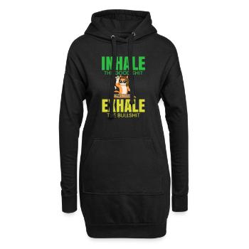 Inhale The Good Shit Exhale The Bullshit 420 Weed - Hoodie-Kleid - Schwarz - Vorne