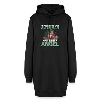 Ne sous-estimez jamais un vieil homme avec un Ang - Sweat-shirt à capuche long Femme - noir - Devant