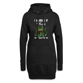 I Wonder If Plants Think About Me Too Cute Funny P - Hoodie-Kleid - Schwarz - Vorne