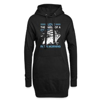 I Love The Smell Of A New Port In The Morning - Hoodie-Kleid - Schwarz - Vorne