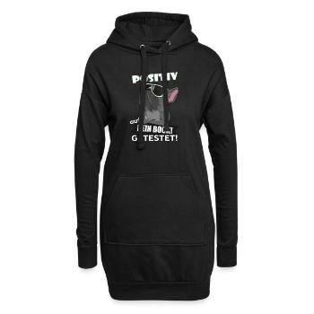 Positiv auf kein Bock Französische Bulldogge - Hoodie-Kleid - Schwarz - Vorne