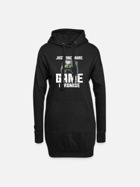 Just One More Game I Promise Funny Gamer Video Gam - Hoodie-Kleid - Schwarz