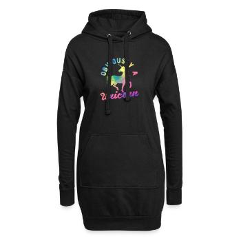 Drôle de cheval Silhouette Pony Riding - Sweat-shirt à capuche long Femme - noir - Devant