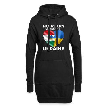 Ungarn unterstützt die Ukraine - Hoodie-Kleid - Schwarz - Vorne