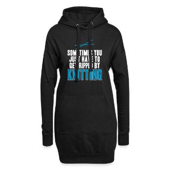 You Just Have To Get Ripped By Knitting Funny - Hoodie-Kleid - Schwarz - Vorne
