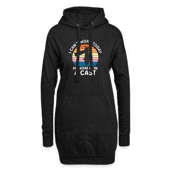 Pêcheur je ne peux pas travailler aujourd’hui mon bras est dans un plâtre - Sweat-shirt à capuche long Femme - noir - Devant