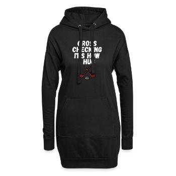 Hockey Men Women Cross Checking It s How I Hug - Hoodie-Kleid - Schwarz - Vorne
