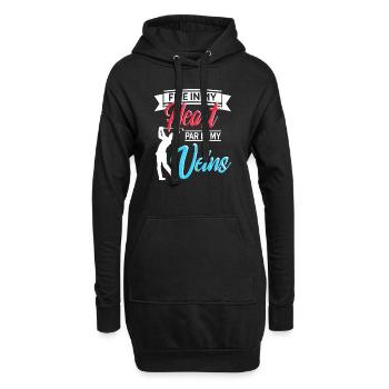 Feu dans mon cœur Par dans mes veines Cool Golf - Sweat-shirt à capuche long Femme - noir - Devant