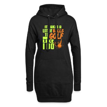 Il faut beaucoup de balles au golf comme je le fais drôlement - Sweat-shirt à capuche long Femme - noir - Devant