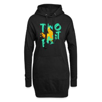 Two Fast Rollerskate Henne 2 Jahre 2. Geburtstag - Hoodie-Kleid - Schwarz - Vorne