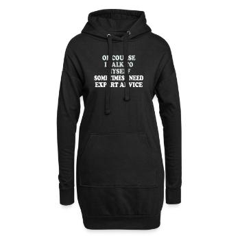 Bien sûr, je me parle parfois à moi-même - Sweat-shirt à capuche long Femme - noir - Devant