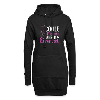 Coole Mädels fahren Einrad - Hoodie-Kleid - Schwarz - Vorne